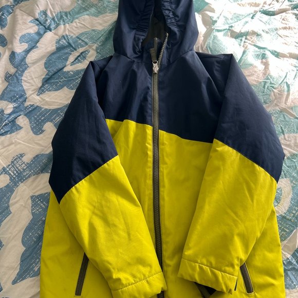 Lands End Kids Squall Grow Along Size (8) Navy and Yellow Winter Coat - Picture 1 of 8